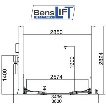 Benslift 2-Säulen Hebebühne 4,2t BL 2.42M